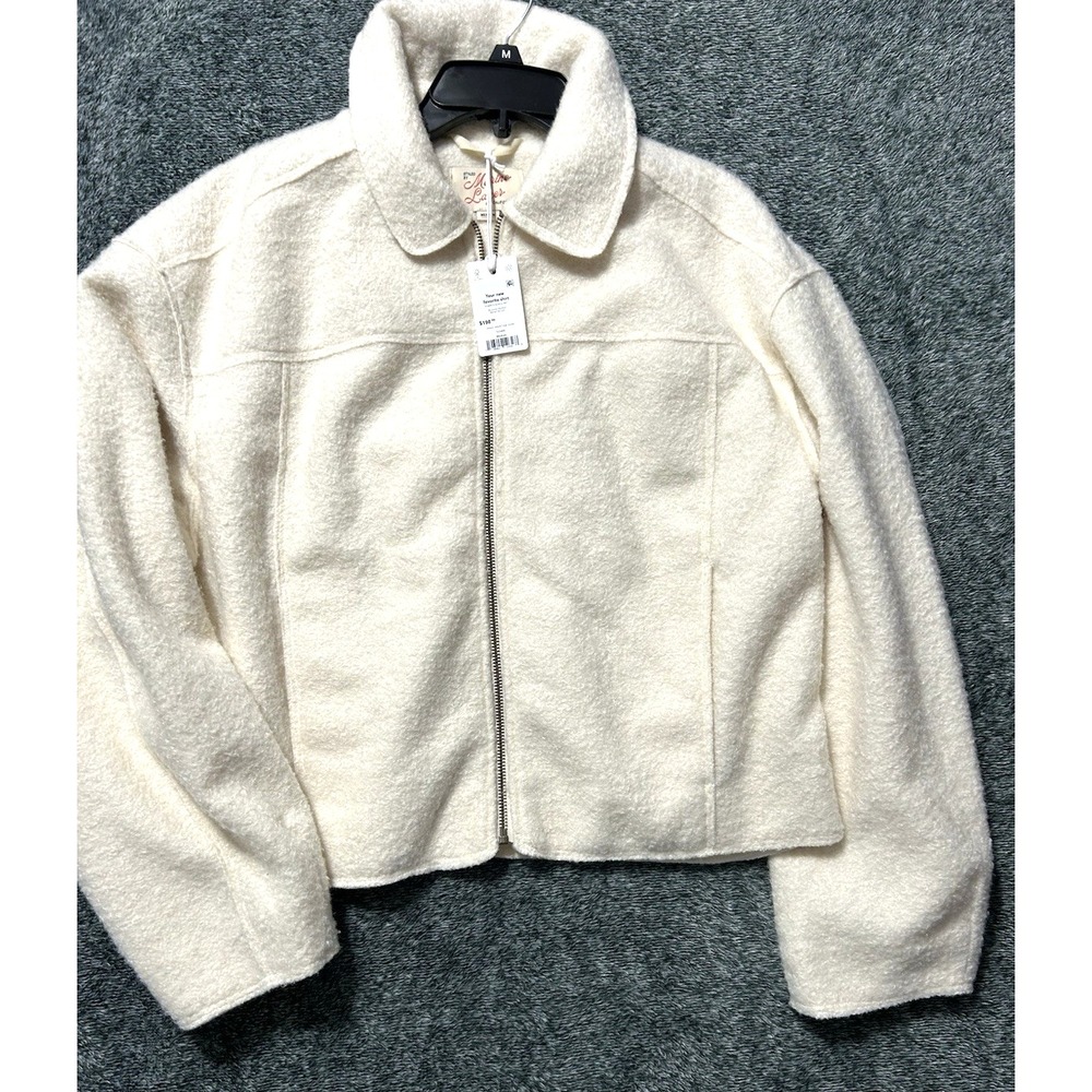 Marine Layer Sloane Boucle Crop Jacket Women's Medium Cream (R2)
